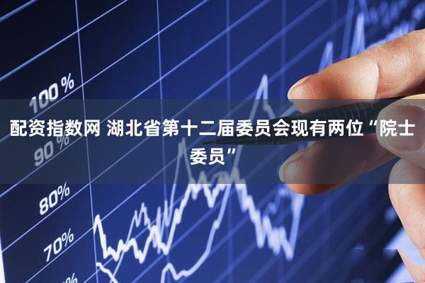 配资指数网 湖北省第十二届委员会现有两位“院士委员”